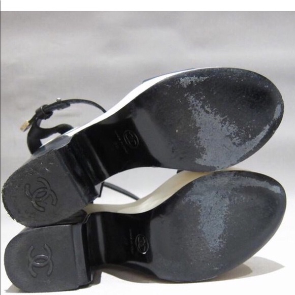 auth CHANEL size 38 BLOCK HEEL PLATFORM sandals - Picture 10 of 10